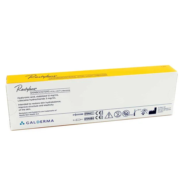 GALDERMA Skinbooster Restylane Vital Light lidocaine : Rajeunissement Visage et Cou | 1ml - 2