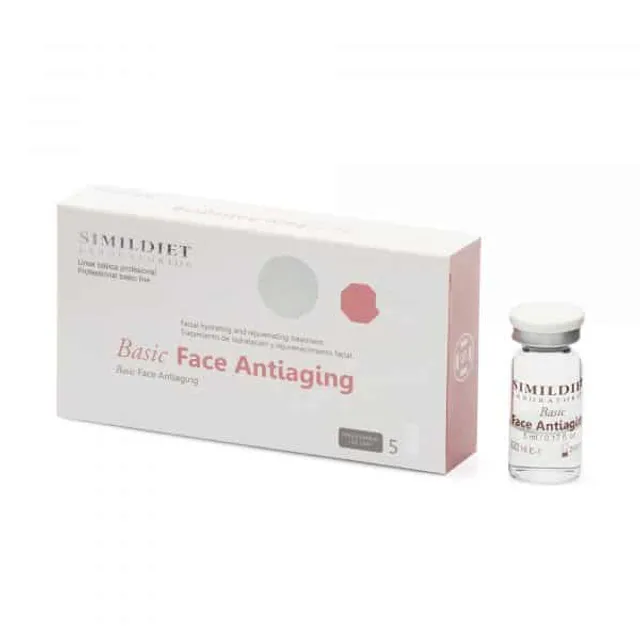 SIMILDIET Basic Face Antiaging | Soin du Visage Anti-Âge Hydratant et Rajeunissant | 5 bottles of 5 ml