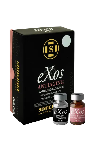 SIMILDIET EXOSOME ANTIAGE: Advanced Cellular Regeneration Treatment for Visible Rejuvenation | 3 vials of lyophilized Exosomes and 3 vials of a powerful diluent