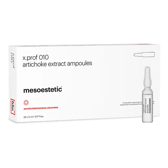 MESOESTETIC x.prof 010 extracto de alcachofa : Solución desintoxicante y drenante para la celulitis y la retención de líquidos | 20 ampollas de 5ml