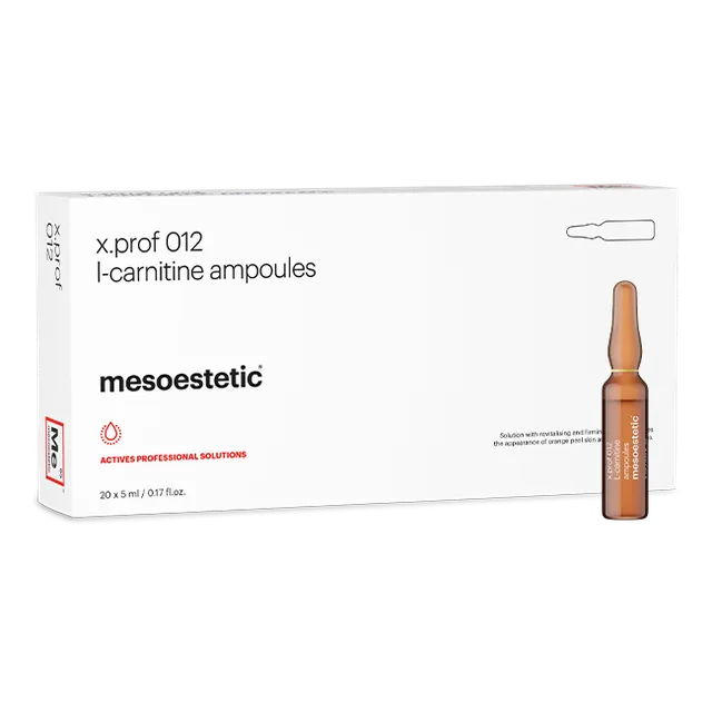MESOESTETIC x.prof 012 L-carnitina: Solución de Mesoterapia para la Reducción Localizada de la Grasa | 20 ampollas de 5 ml