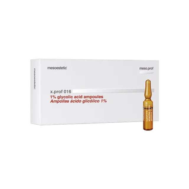 MESOESTETIC x.prof 016 1% Glycolic Acid | 20 ampoules, 2 ml each HALF PRICE SHORT EXPIRATION DATE 10/26